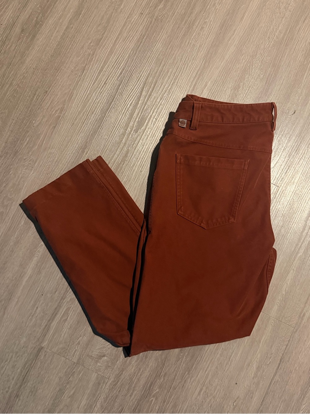LULULEMON ABC Slim Fit Utilitech Canvas Pants Flat Front Sz 32 Maroon